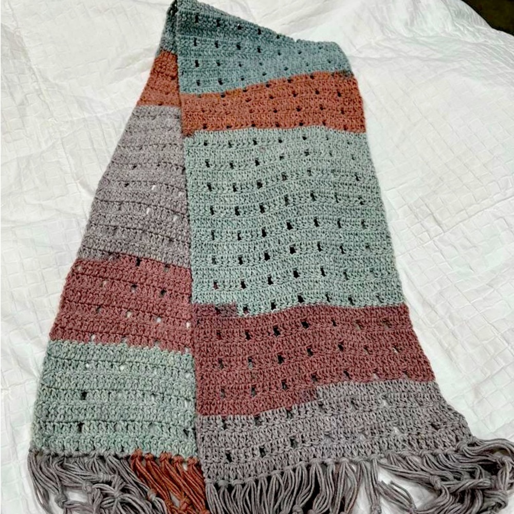 Pink Grey 54 inch scarf - Picture 2 of 2